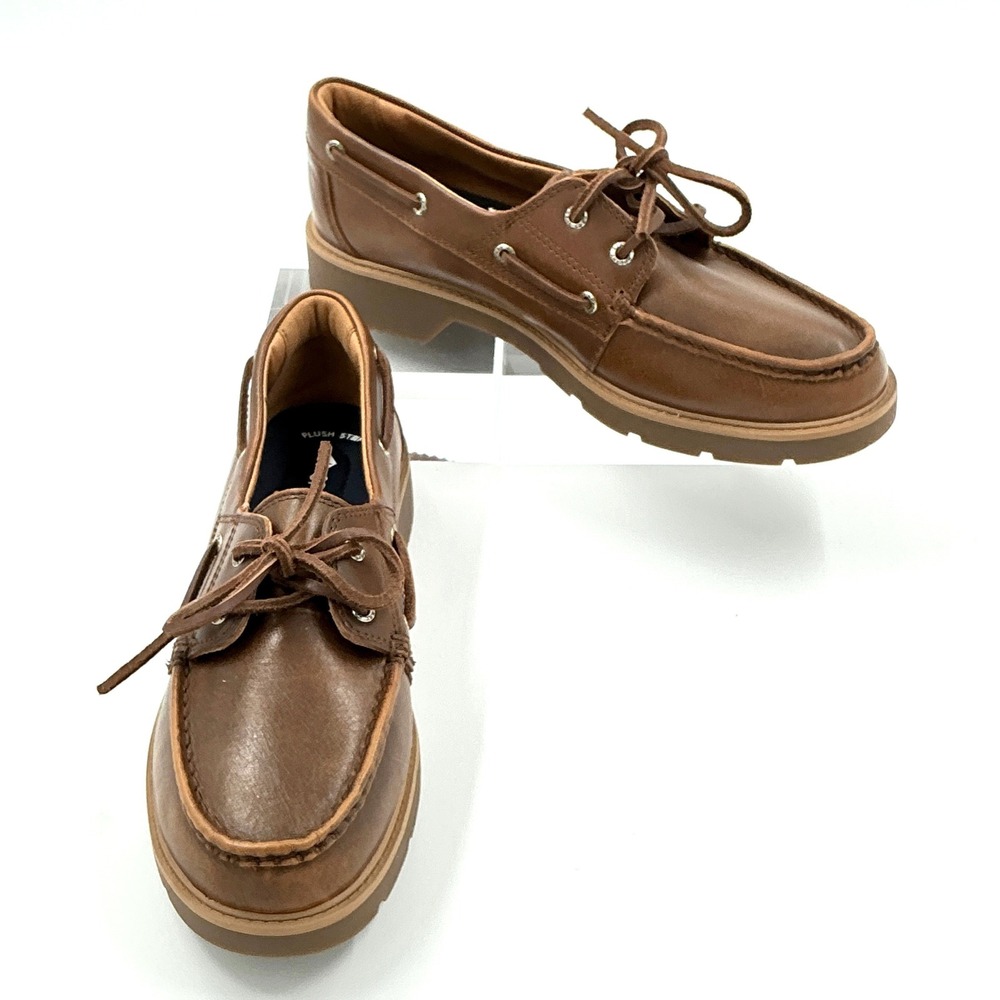 Sperry Size 8 Brown Leather Lug Sole Boat Shoe NEW Wellsboat Women $95 - Picture 3 of 13
